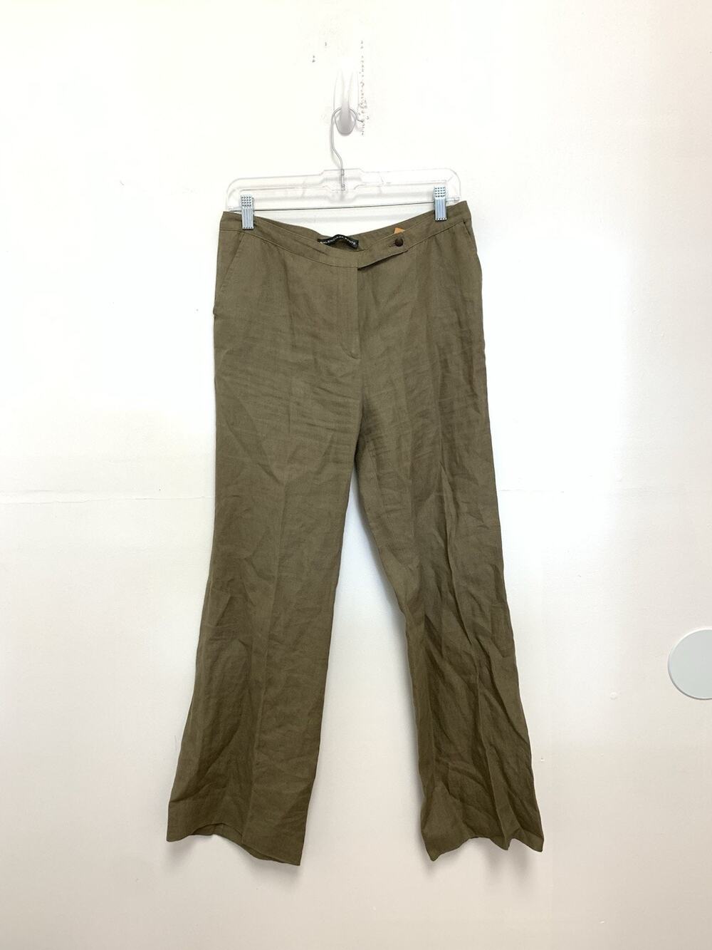Vintage Balenciaga Linen Pants Womens 42 Straight Casual Career Low Rise